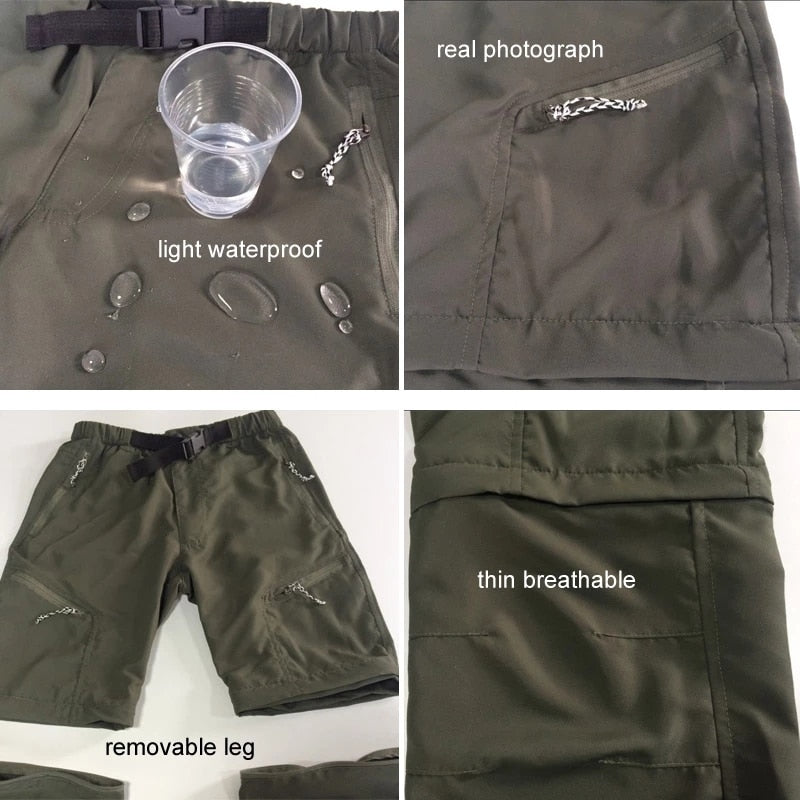 Wasserdichte, schnell trocknende Herrenhose, abnehmbar, Sommer, lässig, Jogginghose, Sprots, taktische, militärische, atmungsaktive Hose, Shorts