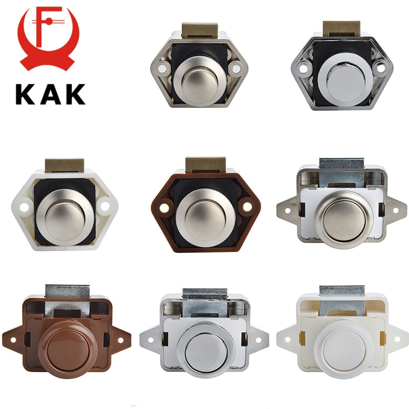 KAK 10 Uds Camper Car Push Lock RV Caravan Boat Motor Home Gabinete Cajón Pestillo Botón Cerraduras Muebles Cerradura de puerta Hardware