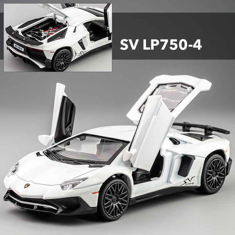 LP770 LP750 1:32 Lambos Car Alloy Sports Car Model Diecast Sound Super Racing Lifting Tail Hot Car Wheel For Children Gifts