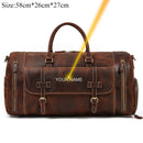 Vintage Crazy Horse leather Travel Bag With Shoe Pocket 20 inch big capacity Real Leather Weekend luuage Bag large Messenger Bag