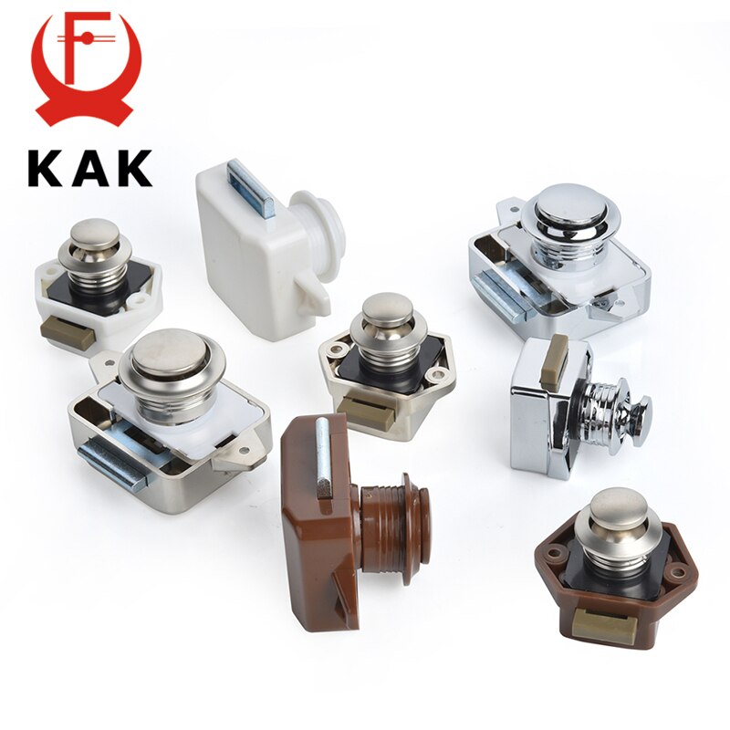 KAK 10 Uds Camper Car Push Lock RV Caravan Boat Motor Home Gabinete Cajón Pestillo Botón Cerraduras Muebles Cerradura de puerta Hardware