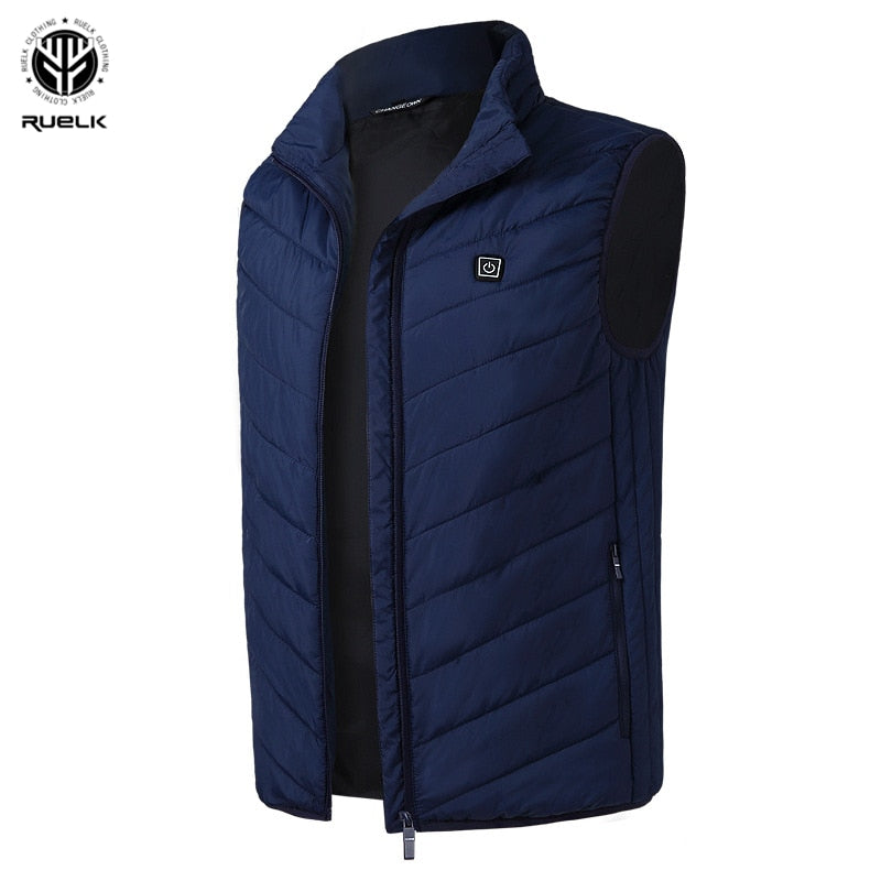 Chaleco de calefacción Veat a la moda para hombre, chaqueta de gran tamaño con carga USB inteligente, chaqueta de algodón de invierno con calefacción, chaleco cálido de invierno para hombre
