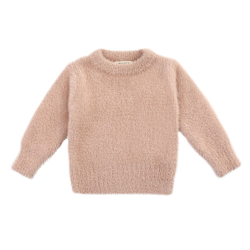 Suéteres de niña HoneyCherry, ropa de invierno, nueva chaqueta de imitación de visón, suéter, suéteres cálidos para bebés