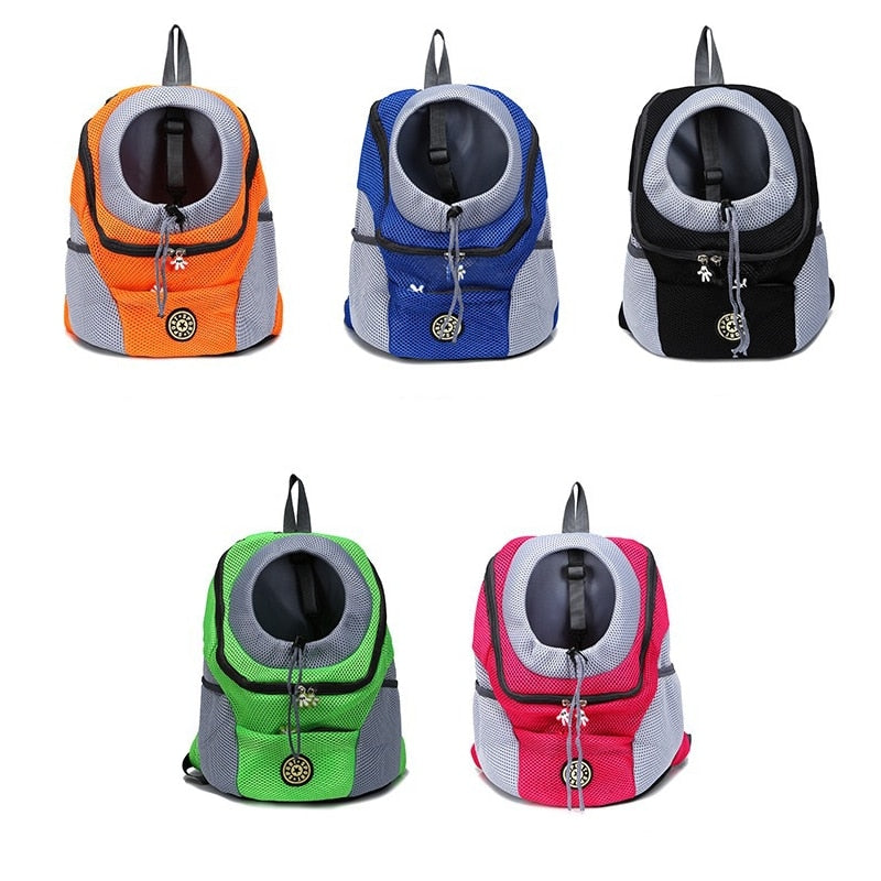 New Double Shoulder Portable Travel Backpack Outdoor Pet Dog Carrier Bag Pet Dog Front Bag Breathable Mesh Cat Shoulders Bag