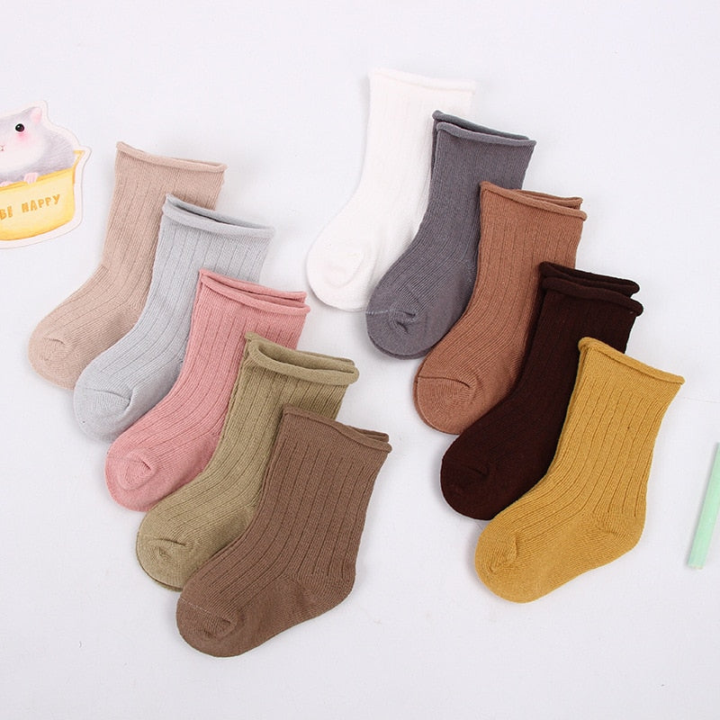 Baby Toddler Cotton Socks Solid Kids Boys Girl Spring Autumn Short Newborn Ribbed Sock Baby Clothing Winter