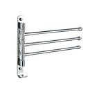 Bathroom Swivel Towel Bar with Hooks, Wall Mounted Swivel Arm Towel Rack Stainless Steel Black Towel Rail Holder with 4 Arms