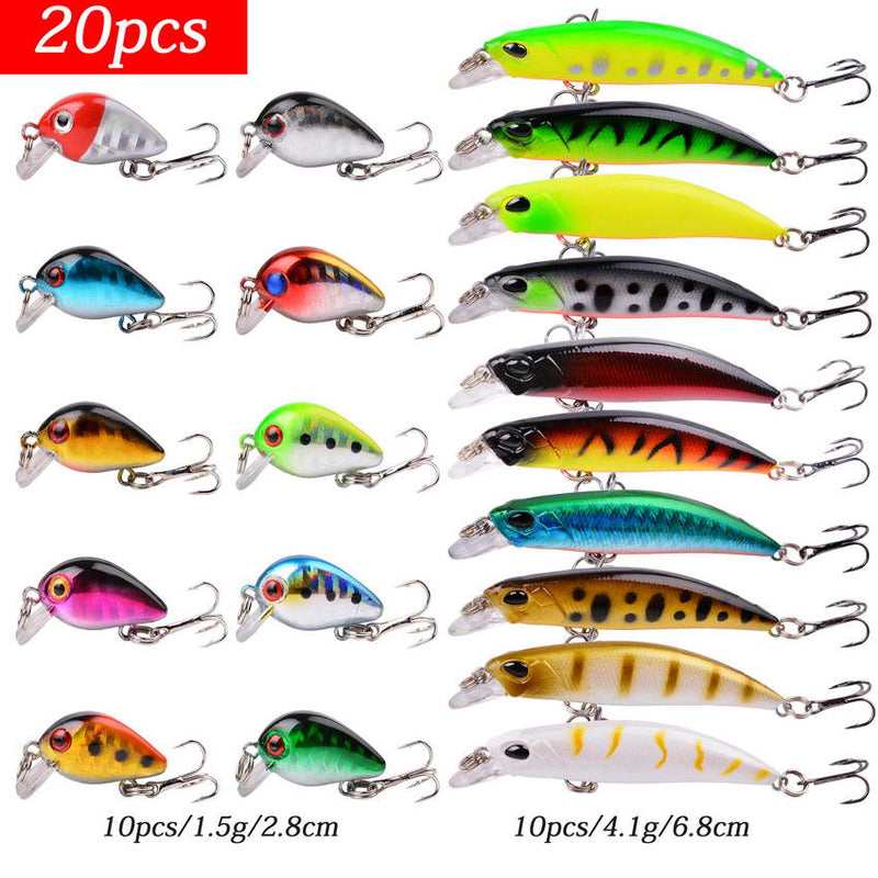 Aorace Fishing Lure Set Fishing Hard Bait Mini Minnow Floating Swing Crankbait Crazy Wobblers Artificial Bionic Crank Lures