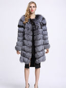 ZADORIN Furry Silver Fox Faux Fur Coat Women Luxury Winter Thick Warm Long Faux Fur Jackets and Coats Ladies Overcoat Streetwear