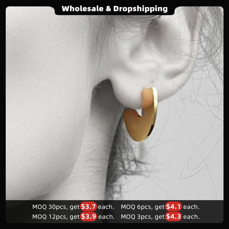 Enfashion Punk Geometic Semi-circle Fan Stud Earring Gold Color Stainless Steel Earrings For Women Earrings oorbellen E5423