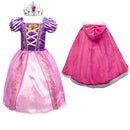 Mädchen Rapunzel Kleid Kinder Sommer Tangled Fancy Prinzessin Kostüm Kinder Verkleidung Geburtstag Karneval Halloween Party Kleidung 2-8T