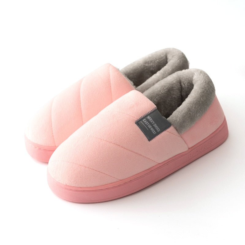 Extra Size 46 47 Women Men Winter Cotton Slippers Thick Bottom Wrap Heel Cotton Shoes Warm Indoor Home Cotton Shoes Plus Size