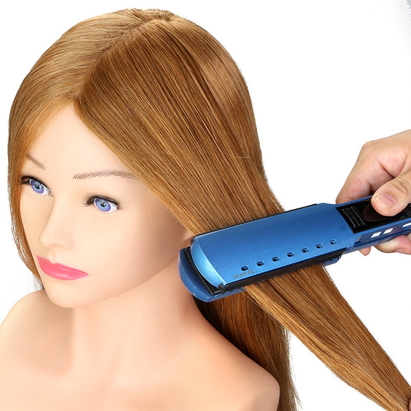 Cabeza de entrenamiento de cabello 100% Real de 24 pulgadas con peinados de hombro cabeza de maniquí de muñeca ficticia para cabeza de maniquí de peluquería