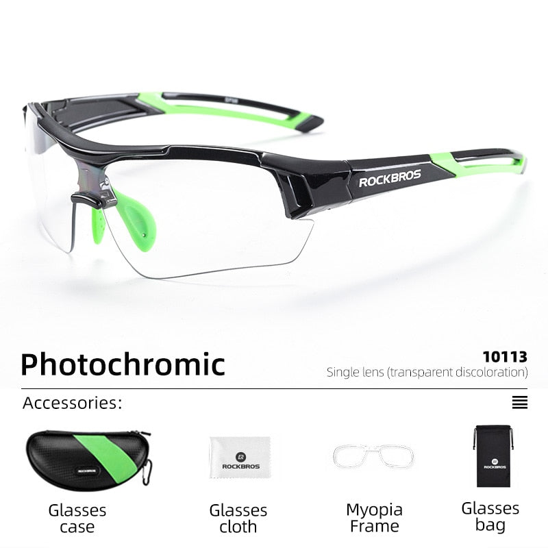 ROCKBROS Photochromic Cycling Glasses Bike Bicycle Glasses Sports Men&