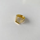 Foxanry 925 Stamp 26 English Letter Rings for Women Fashion Vintage France Gold Plated Irregular Party Jewelry Gifts