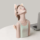 ARTLOVIN Butterfly Fairy Figures Girl Figurines Resin Tabletop Statues Creative Characters With Metal Gold Tray Home Decor Craft