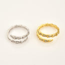 ANDYWEN 925 Sterling Silber Gold Bühne Zirkon Pavé Schlange Verstellbarer Ring 2020 Rock Punk Mode Edelschmuck Für Europäische Frauen