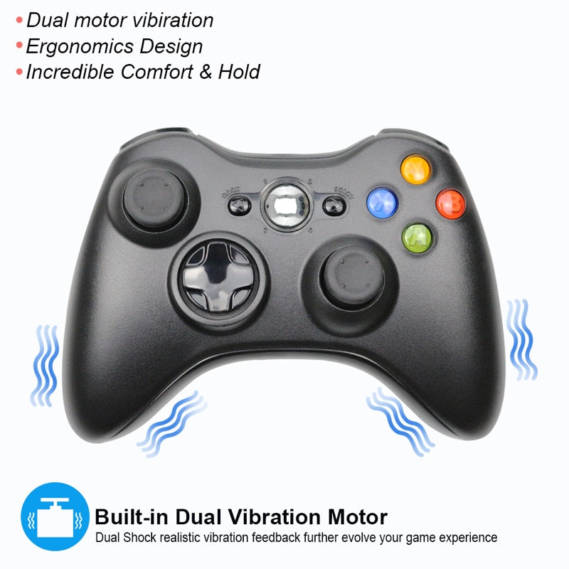 Controlador inalámbrico para Microsoft Xbox 360 con receptor de PC inalámbrico 2.4G Gamepad Joystick Controler