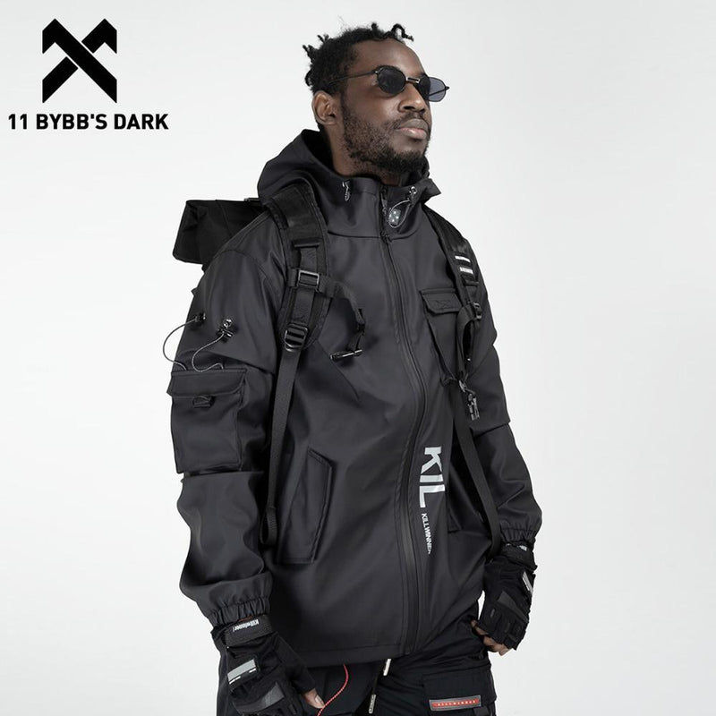 11 BYBB'S DARK Multi bolsillos chaquetas de carga para hombres rompevientos 2020 ropa informal estilo Hip Hop al aire libre Techwear chaquetas Harajuku abrigos de carga
