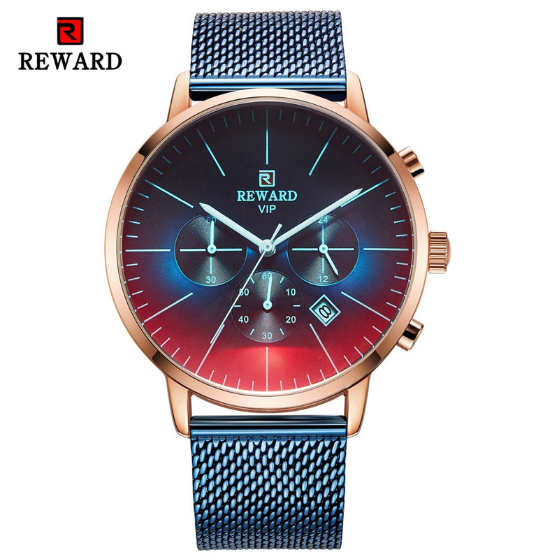 2022 New Fashion Color Bright Glass Watch Men Top Luxury Brand Chronograph Men&