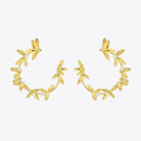 Pendientes de aro de hoja de rama de olivo ENFASHION para mujer, pendientes de aro grandes de flor de Metal de Color dorado, joyería de moda EC191072