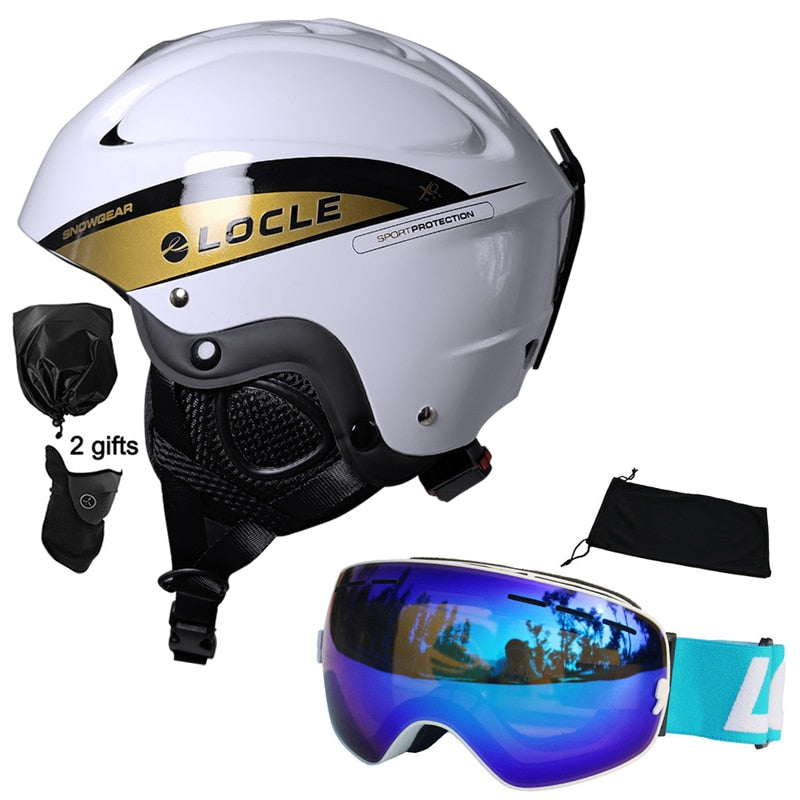 Casco de esquí LOCLE para hombres y mujeres, casco de esquí moldeado integralmente para niños, monopatín, esquí, Snowboard, motocicleta, casco para moto de nieve