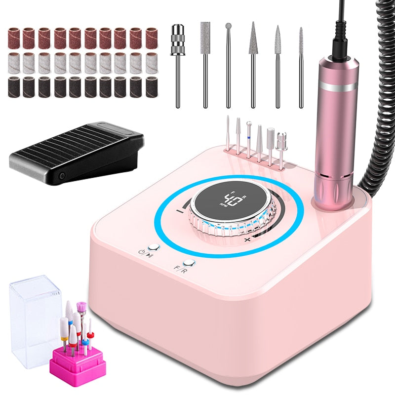 40000RPM Electric Nail Drill Professional Manicure Machine With Brushless Motor Nails Sander Set Nail Salon Polisher Equipment