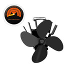 Chimenea negra de 4 aspas con ventilador de estufa de calor, quemador de madera de troncos komin, ventilador silencioso ecológico, distribución de calor eficiente para el hogar