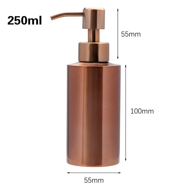 250/350/550ml Rose Goldr Liquid Soap Dispenser Pump Bottle Lotion Hand Sanitizer Shampoo Stainless Steel Bottle Bathroom