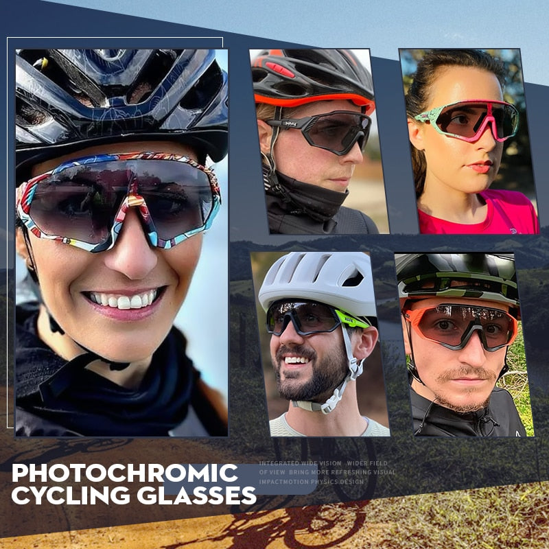 Kapvoe Photochromic Cycling Sunglasses Men Women Sport Road Mtb Mountain Bike Bicycle Glasses Cycling Glasses Eyewear Goggle