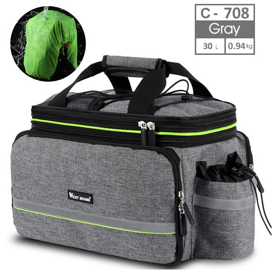 Bolsa impermeable para sillín de bicicleta, reflectante, 20L, gran capacidad, trasera, 3 en 1, bolsa para maletero, portaequipajes de montaña y carretera, bolsas para bicicleta