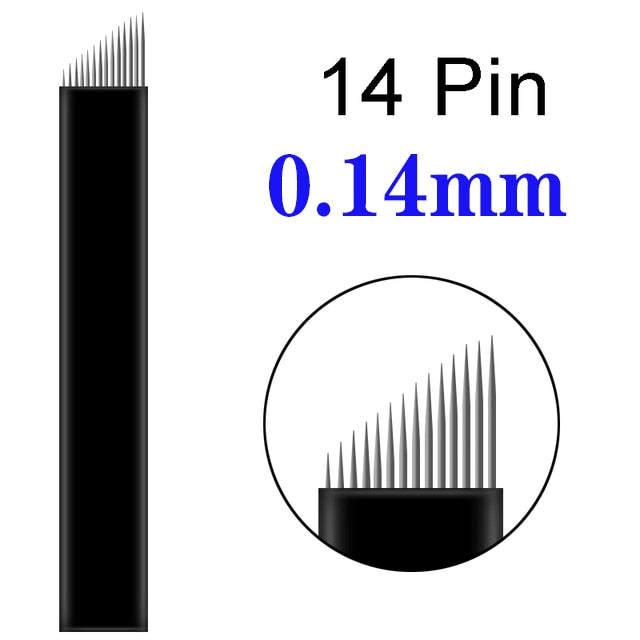 50/100pcs Microblading Needles NANO Black Manual Eyebrow Blades 0.16mm U SHape 12U 14U 16U 18U for Permanent Makeup Supplies