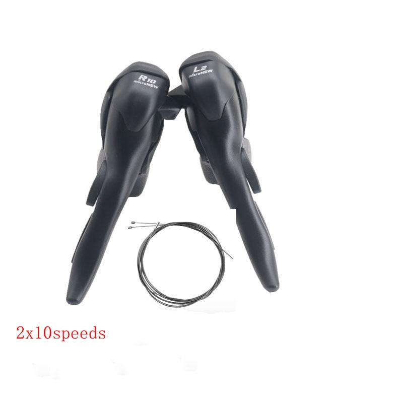 Cycling 7/8/9/10 Speed Shifter Bicycle Dual Control Levers Road Bike Shift Lever Derailleur Compatible for 22.2-23.8mm Handlebar