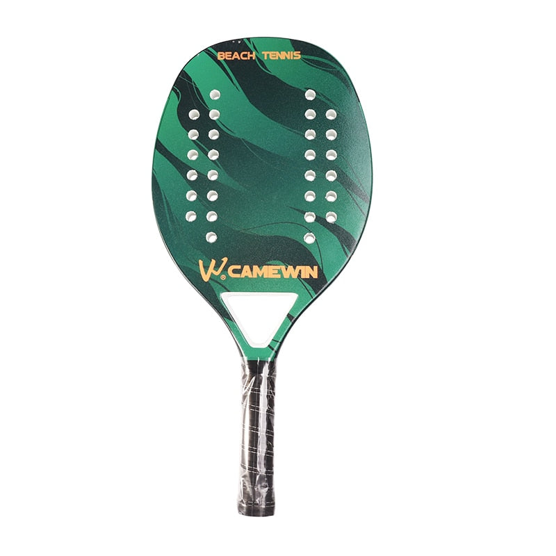 Camewin, raqueta de tenis de playa de carbono completo profesional para adultos, raqueta de cara EVA suave con bolsa, equipo Unisex, raqueta de pádel