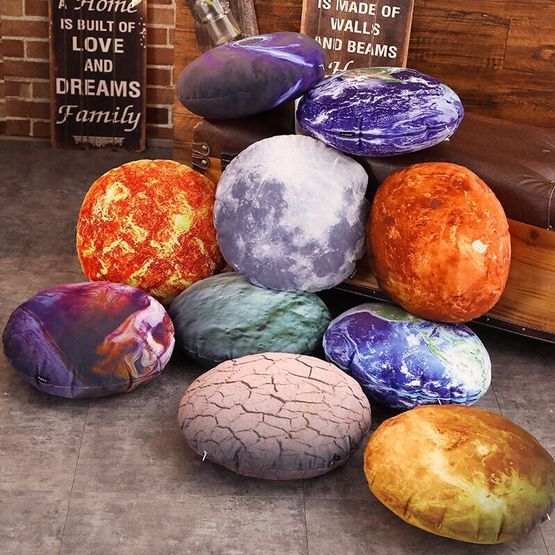 3D Planet Cushion Solar System Sun Moon Earth Decorative Pillow for Kids Room Sofa Bed Throw Pillow Gift for Boy Sun Moon Earth