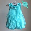 Baby Girls Dress 2022 Summer Chiffon Party Dress Infant 1 Year Birthday Dresses Girl Clothes &amp; Headband Vestidos