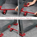 New Easy Furniture Lifter Mover Tool Set Heavy Stuffs Moving 4 Wheeled Roller Wheel Bar Device Furniture Transport Hand Tool Set