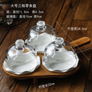 Creative Ceramic Snack Plate Fruit Platter Glass Cover Dessert Bowl Dried Fruit Plate Modern Living Room Snack Storage Plate