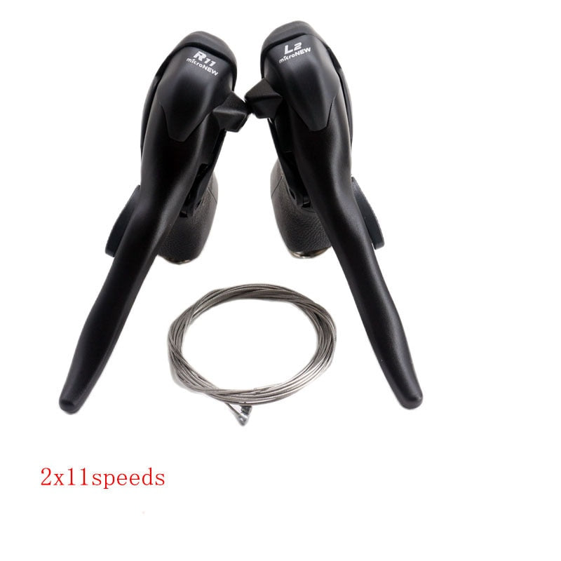 Cycling 7/8/9/10 Speed Shifter Bicycle Dual Control Levers Road Bike Shift Lever Derailleur Compatible for 22.2-23.8mm Handlebar