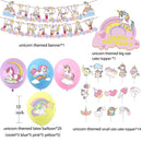 Unicorn Party Supplies Disposable Tableware Set Kids Birthday party Decoration Unicornio Decor Plates Cup Banner Baby Shower