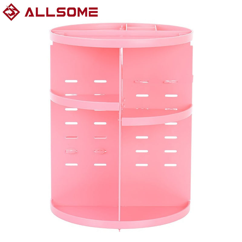 ALLSOME 360-degree Rotating Makeup Organizer Box Brush Holder Jewelry Organizer Case Jewelry Makeup Cosmetic Storage Box