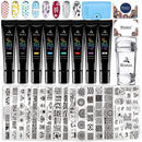 Biutee 8Colors Kit Nail Stamping Gel Polish Set 8ml Stamp Print Oil UV Gel Vanish Soak Off Varnish For Nail Art Stamping Plates