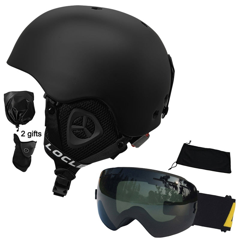 Casco de esquí LOCLE para hombres y mujeres, casco de esquí moldeado integralmente para niños, monopatín, esquí, Snowboard, motocicleta, casco para moto de nieve