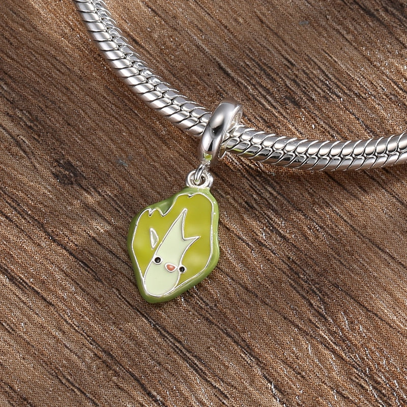 Silver 925 Desserts Delicious Lovely Food Series Charms Pendant Hamburger Egg Bead Charms Jewelry Making Fit DIY Silver Bracelet