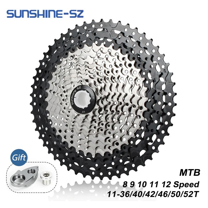 Sunshine Mountainbike 8 9 10 11 12-Gang Velocidade Fahrrad Kassette MTB Freilauf Kettenrad 36T 40T 42T 46T 50T 52T für SHIMANO