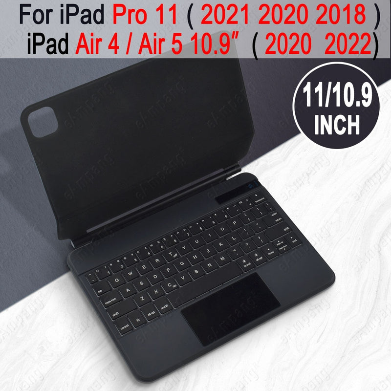Magic Keyboard für iPad Pro 11 12.9 2021 2020 2018 Air 4 5 10.9 2022 Case Tastatur Hebräisch Spanisch Russisch Koreanisch Azerty Arabisch