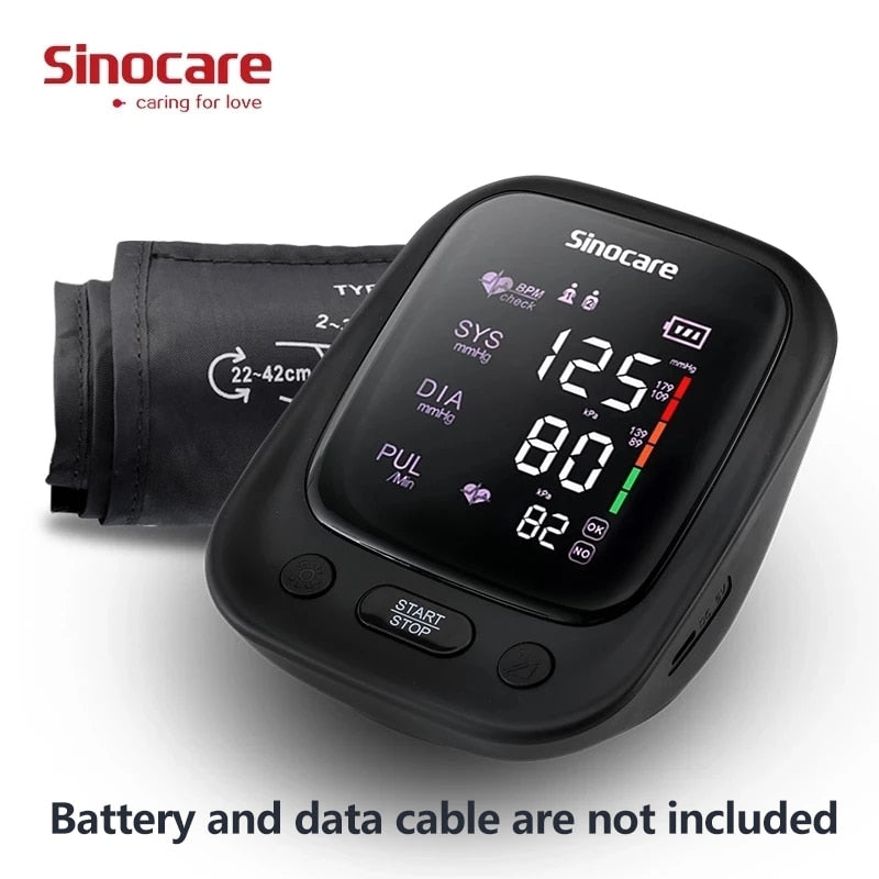 Sinocare Blood Pressure Monitor Digital electronic sphygmomanomet Automatic BP Machine Heart Rate Pulse Monitor long Cuff