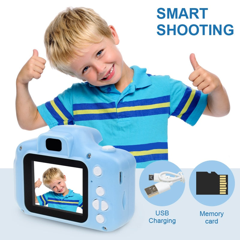 Mini cámara de fotos de dibujos animados, juguetes de 2 pulgadas con pantalla HD, cámara Digital para niños, grabadora de vídeo, videocámara, juguetes para niños y niñas, regalo