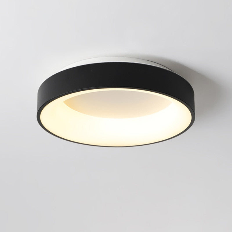 Lámparas de techo Led modernas, accesorios para dormitorio, luces circulares, sala de estar, candelabros negros, lámpara con Control remoto, decoración de estudio