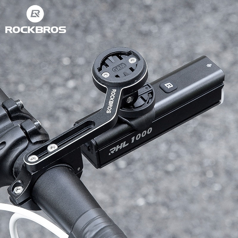 Faro de bicicleta ROCKBROS 400-1000LM con soporte de montaje IPX3, linterna de bicicleta recargable por USB, soporte frontal combinado
