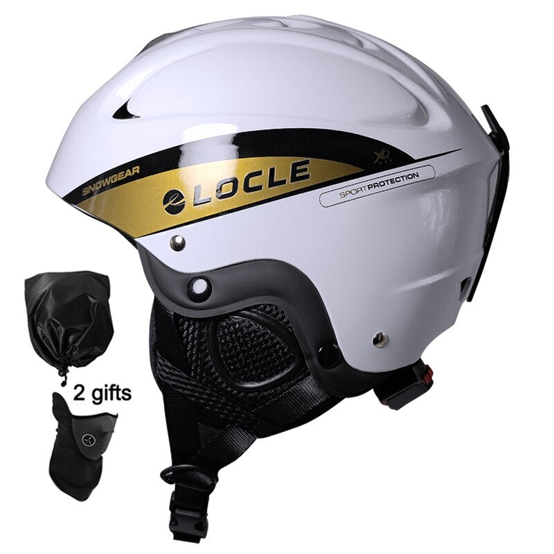 Casco de esquí LOCLE para hombres y mujeres, casco de esquí moldeado integralmente para niños, monopatín, esquí, Snowboard, motocicleta, casco para moto de nieve